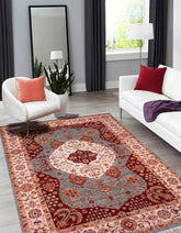 handmade Traditional Kafkaz Blue Beige Hand Knotted RECTANGLE 100% WOOL area rug 8 x 12